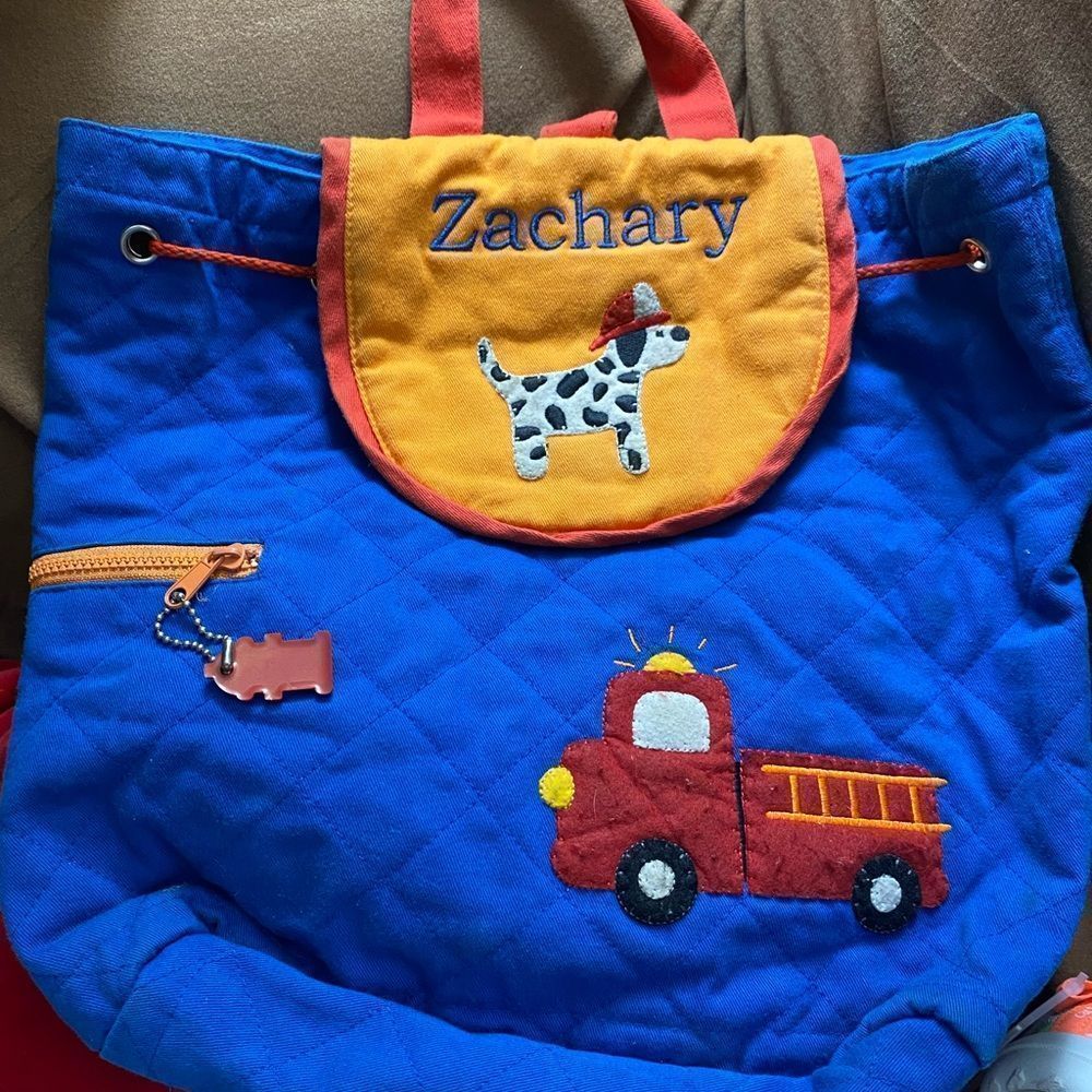 STEPHEN Joseph Firetruck Drawstring Backpack